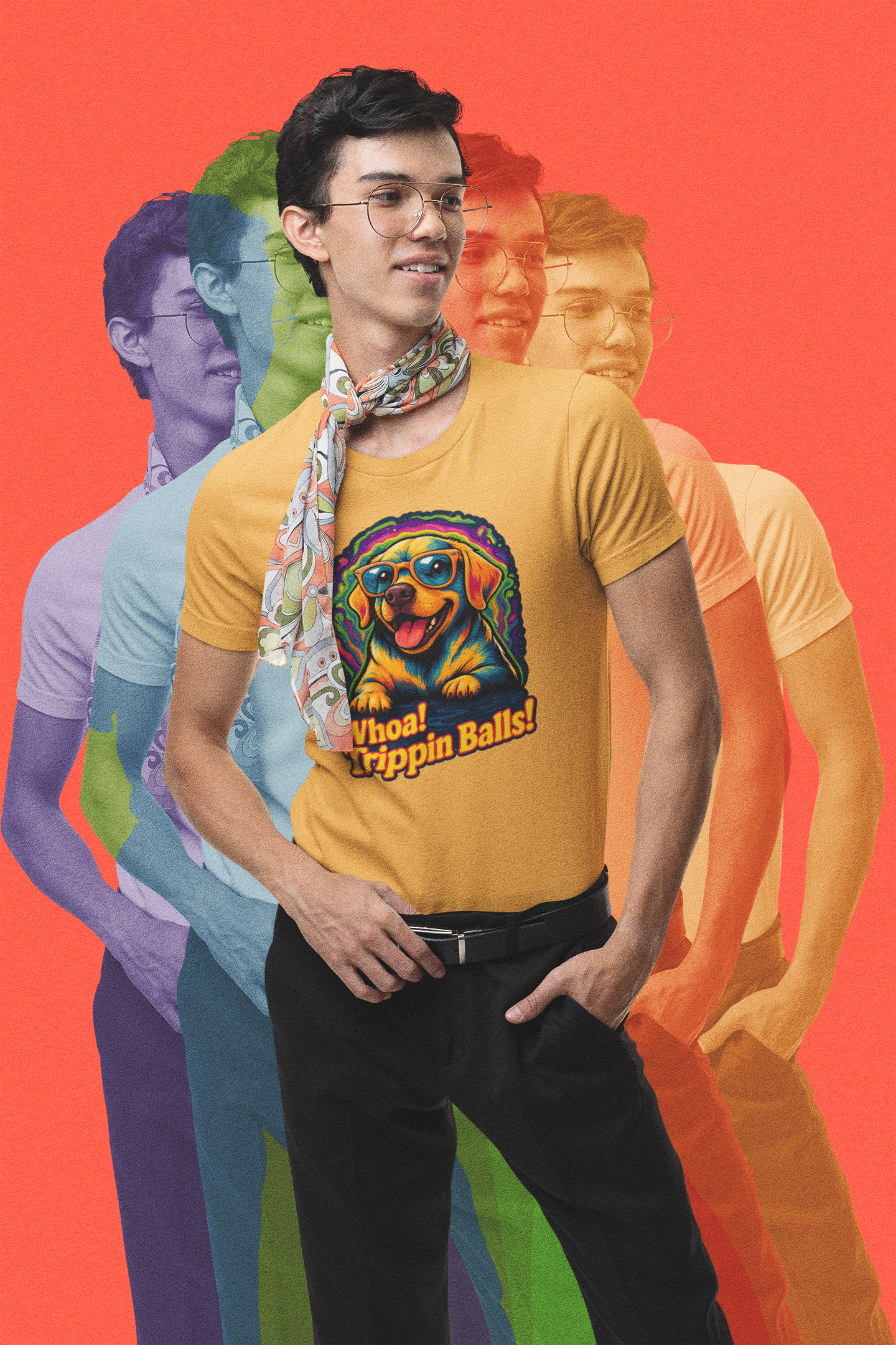 Funny Dog Graphic Tee - "Whoa! Trippin Balls!" Unisex Jersey Shirt