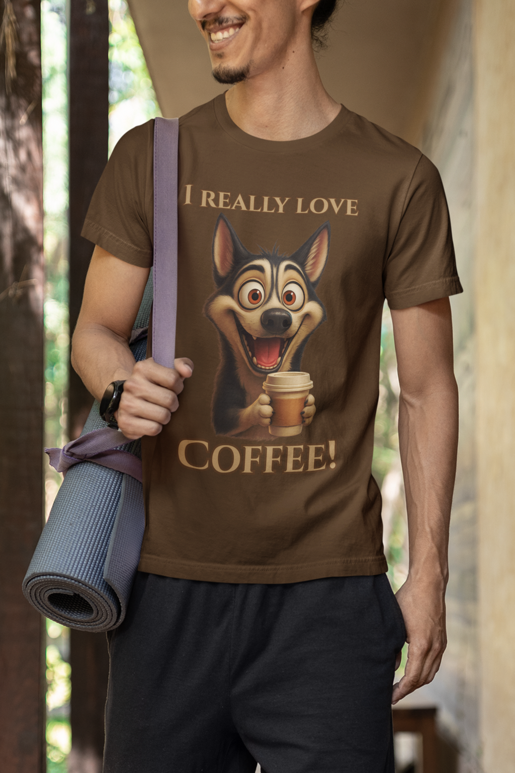 Coffee-Loving Dog Unisex Tee