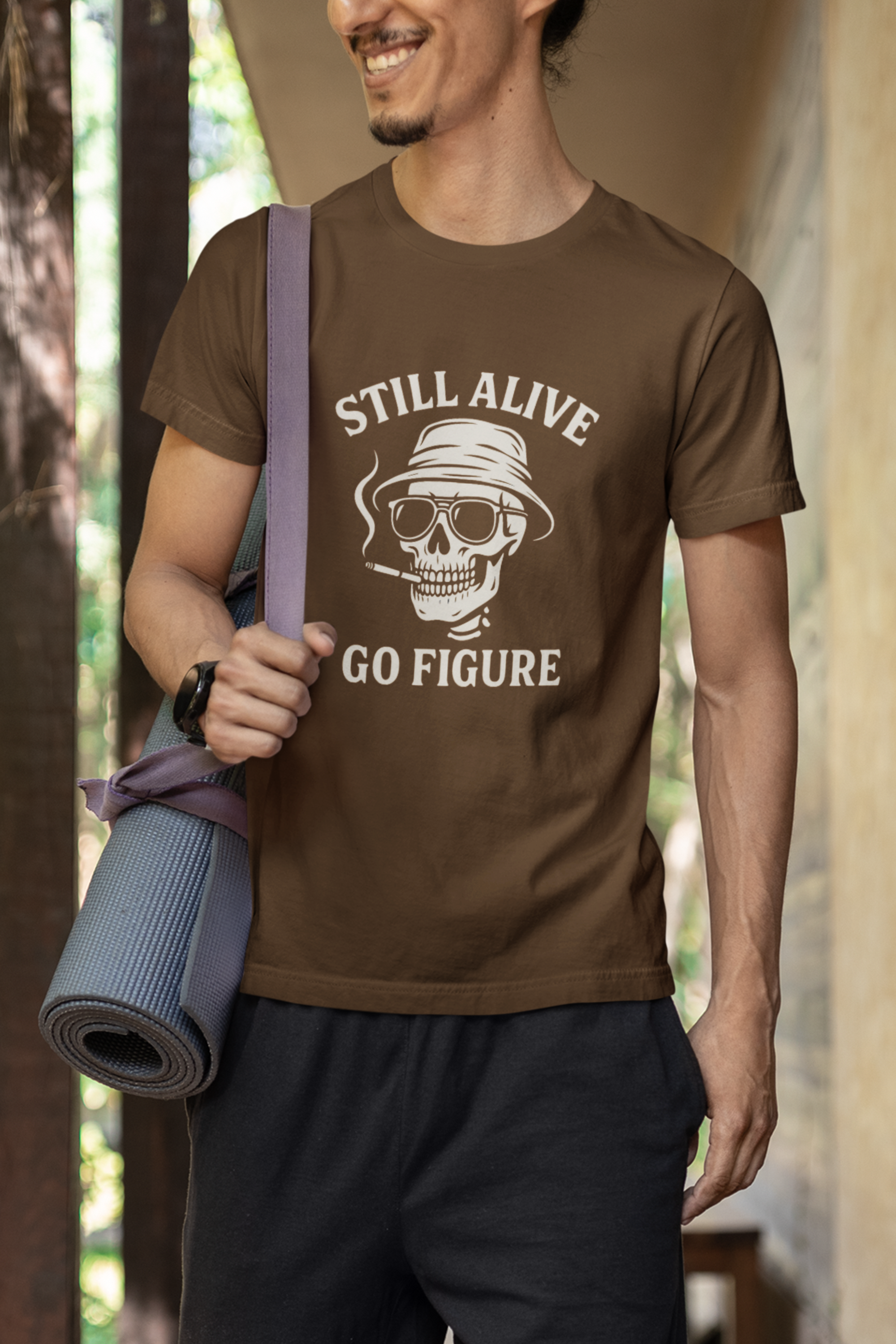 Still Alive Skull Tee — "Still Alive Go Figure" Graphic T-Shirt