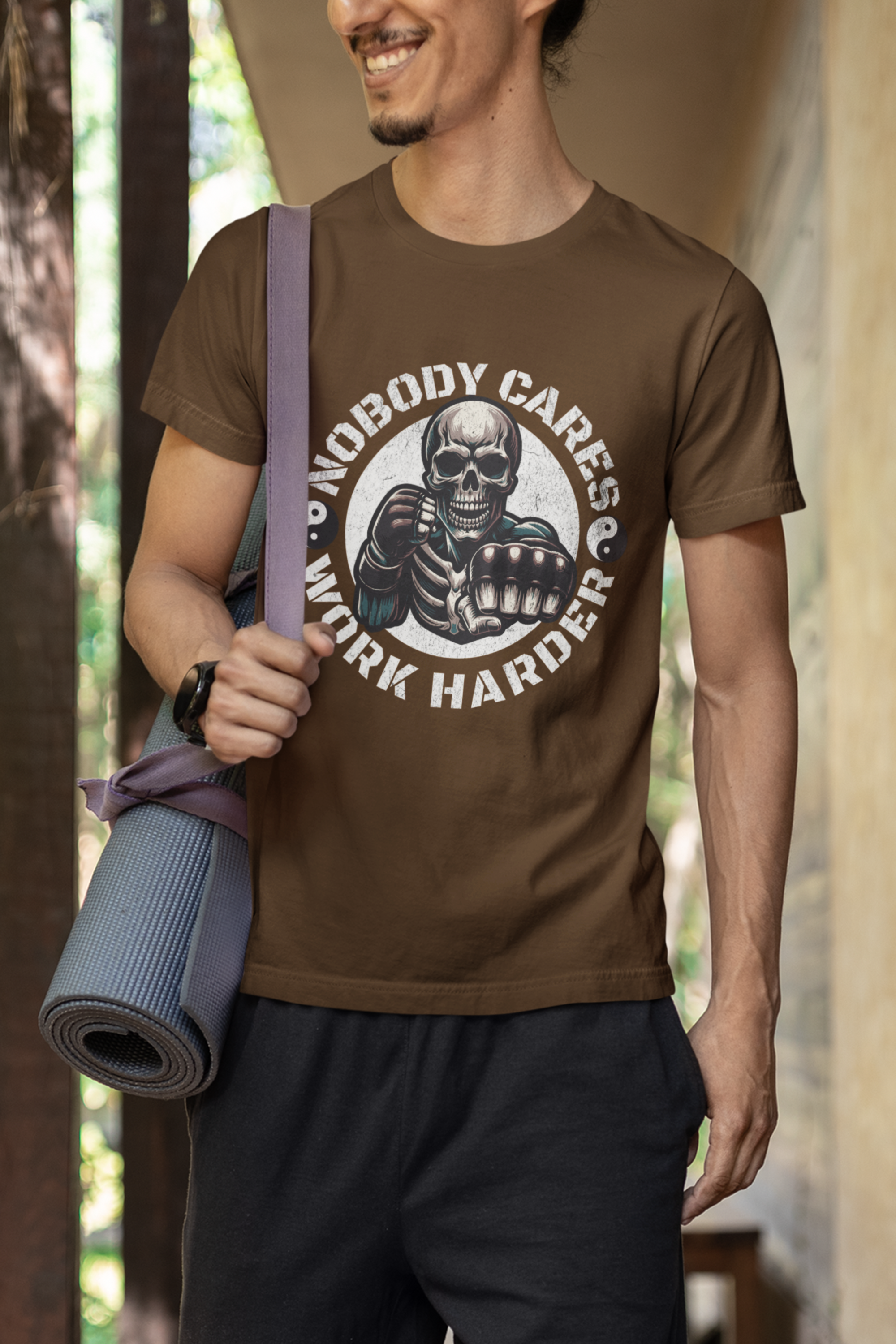 Nobody Cares Work Harder Skull T-Shirt