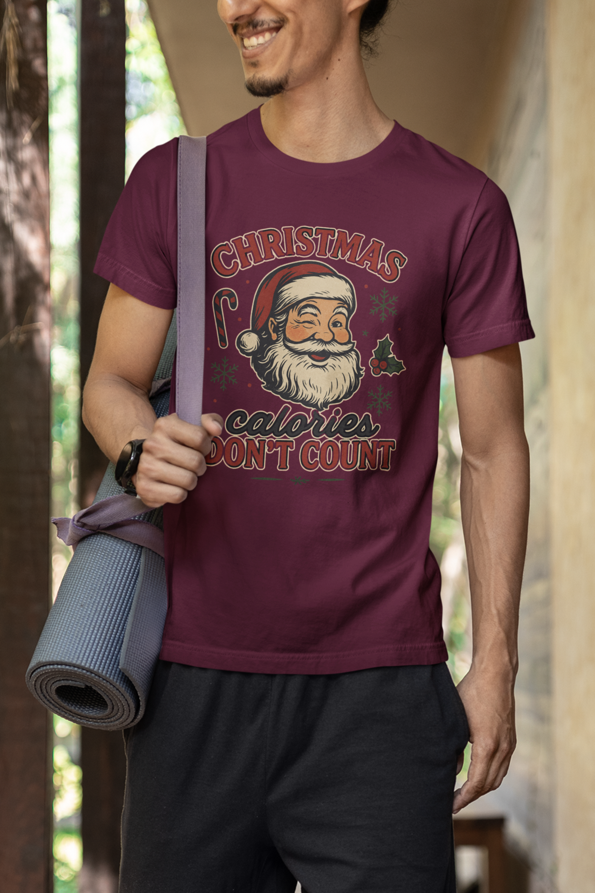Christmas Calories Don't Count Tee — Vintage Santa Holiday T‑Shirt