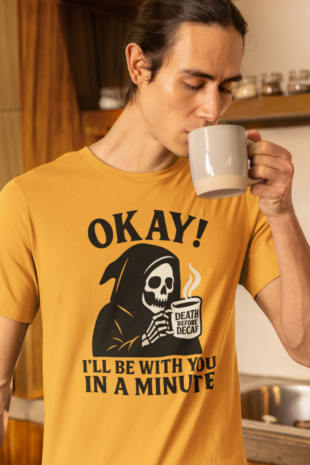Funny Grim Reaper T-Shirt, Unisex Heavy Cotton Tee for Halloween, Gift for Friends, Skull Design, Quirky Casual Wear