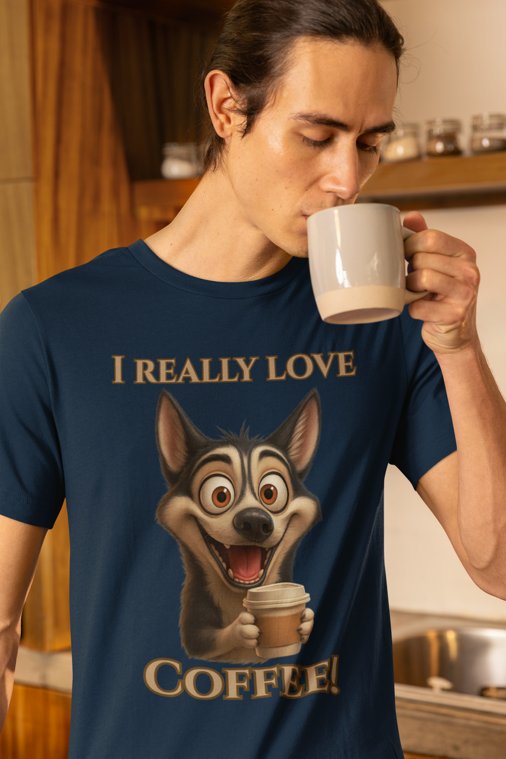 Coffee-Loving Dog Unisex Tee