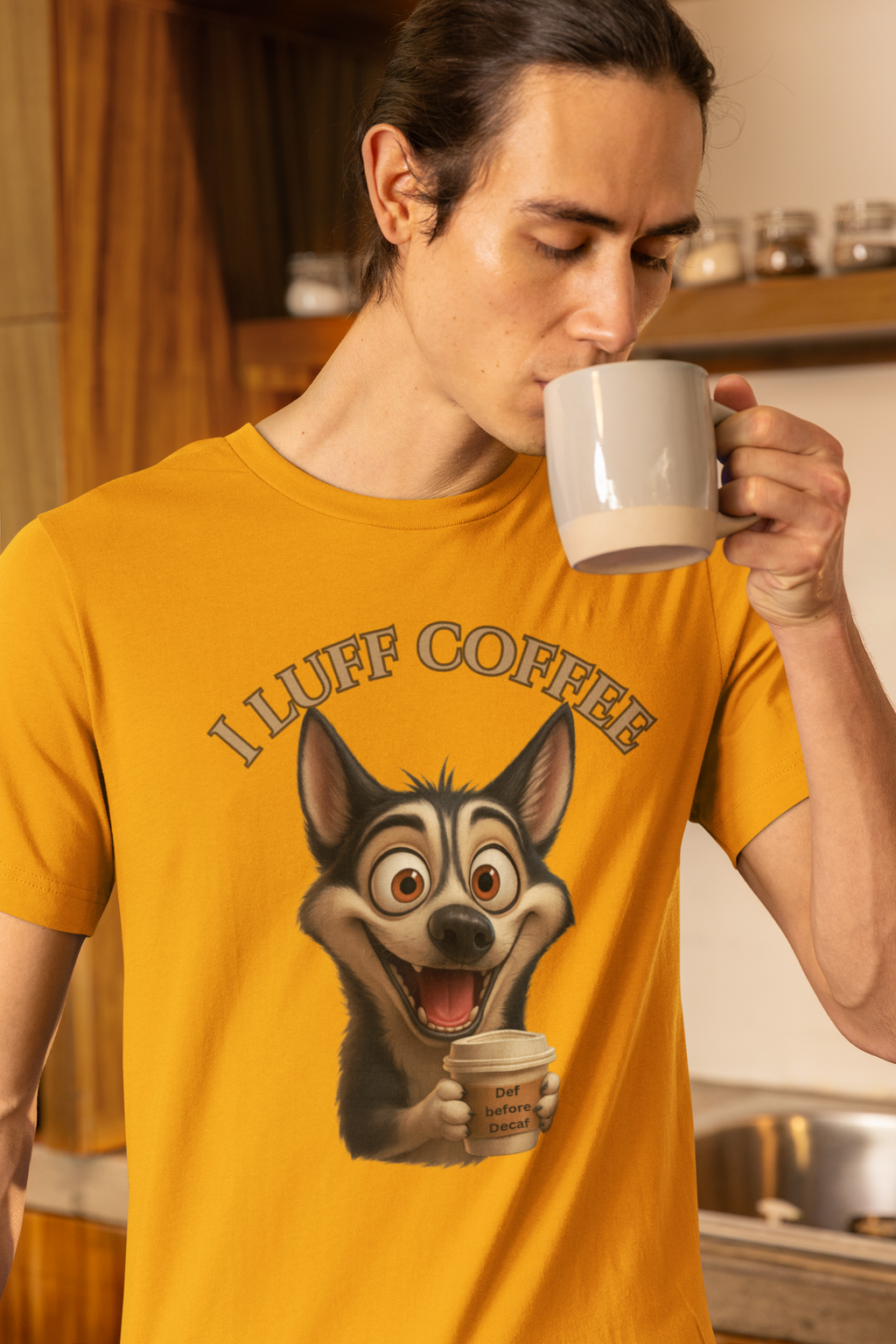 Funny Coffee Lover Tee | I Luff Coffee Unisex Jersey Short Sleeve T-Shirt