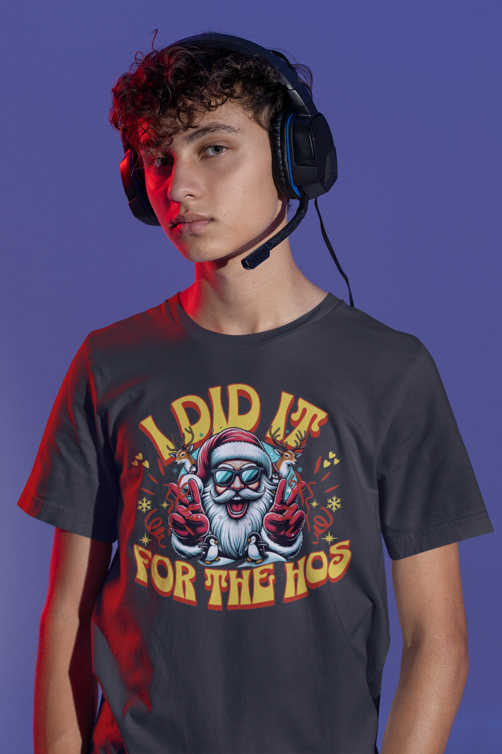 Funny Holiday T-Shirt - "I Did It for the Ho's" Unisex Jersey Tee