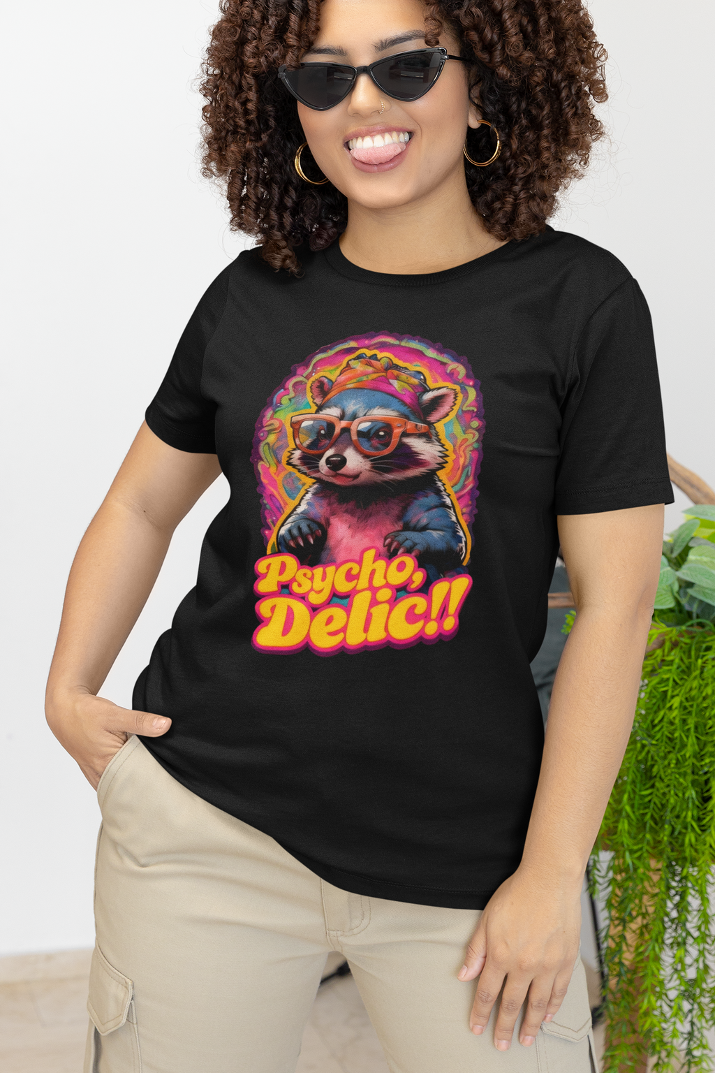 Psycho Delic Raccoon Tee - Unisex Jersey Short Sleeve T-Shirt