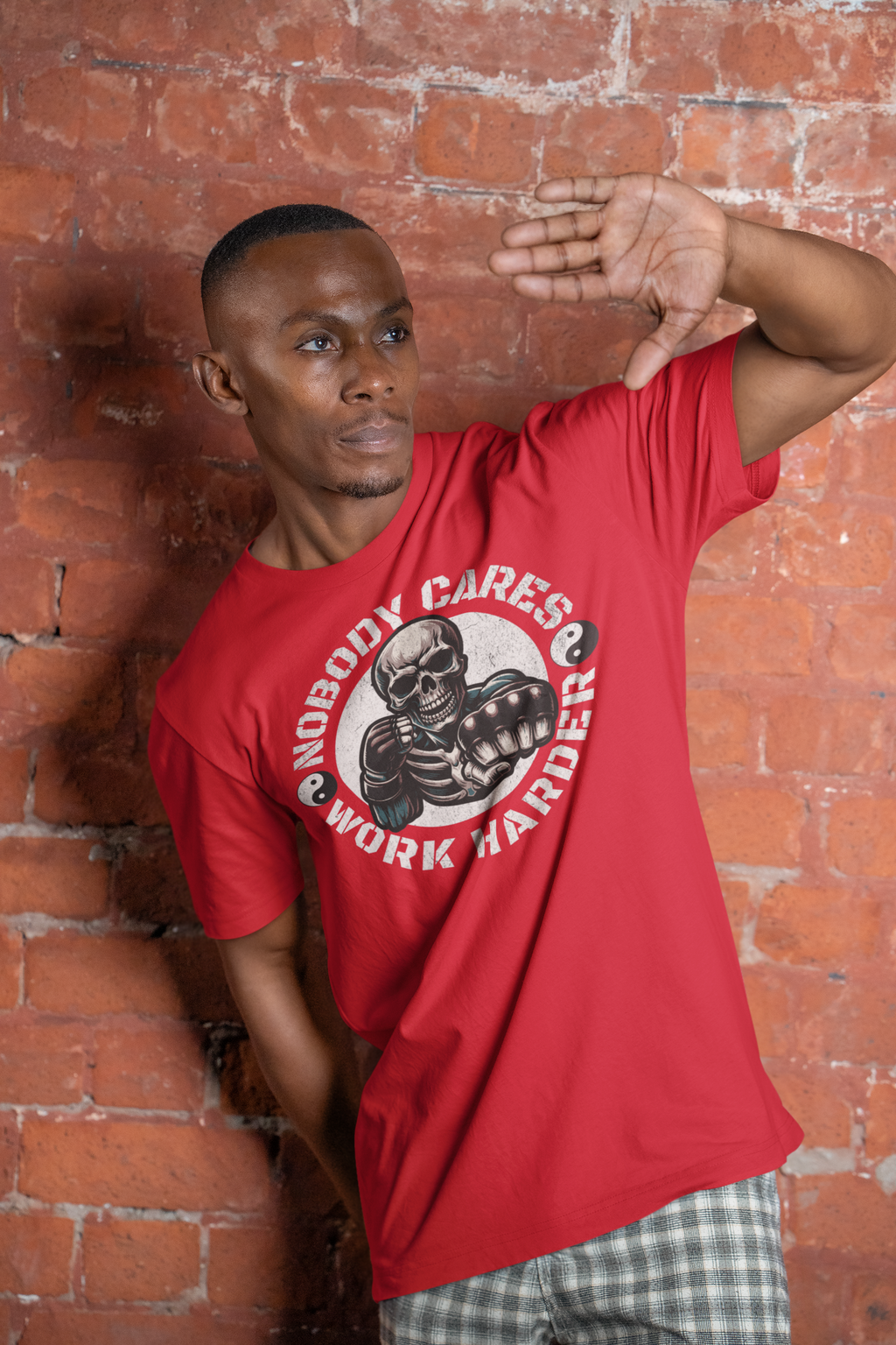 Nobody Cares Work Harder Skull T-Shirt