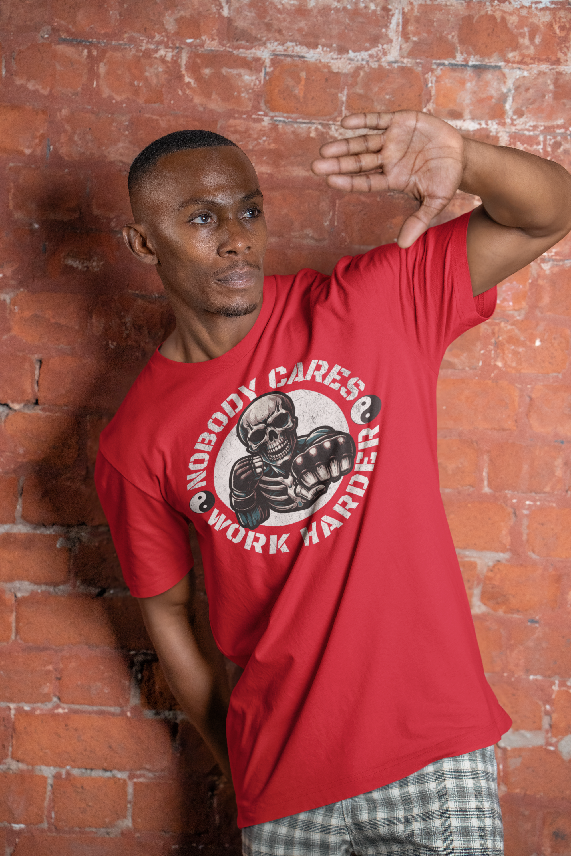 Nobody Cares Work Harder Skull T-Shirt