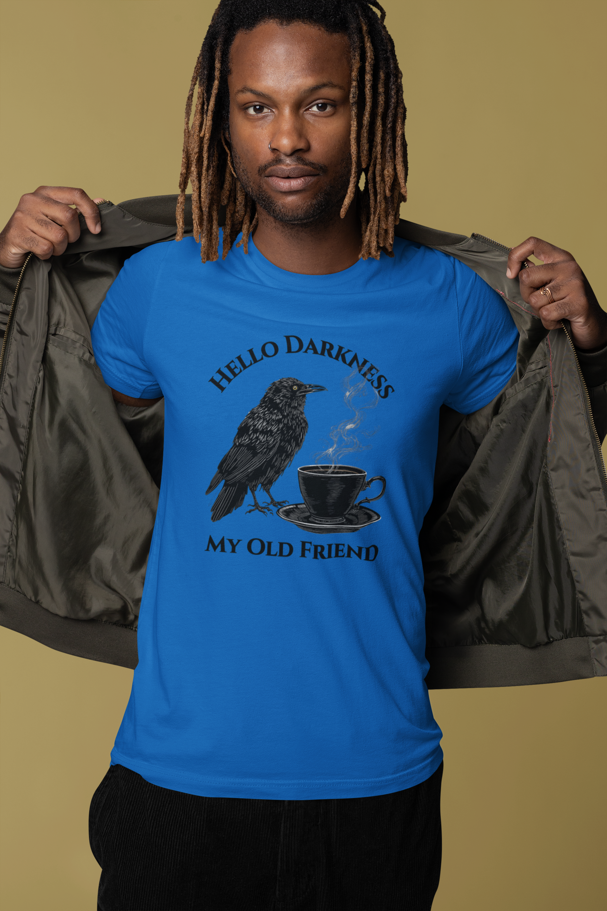 Hello Darkness My Old Friend Raven Coffee Tee