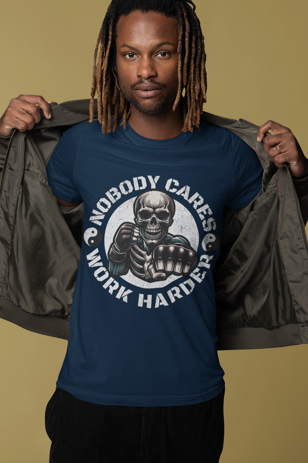 Nobody Cares Work Harder Skull T-Shirt