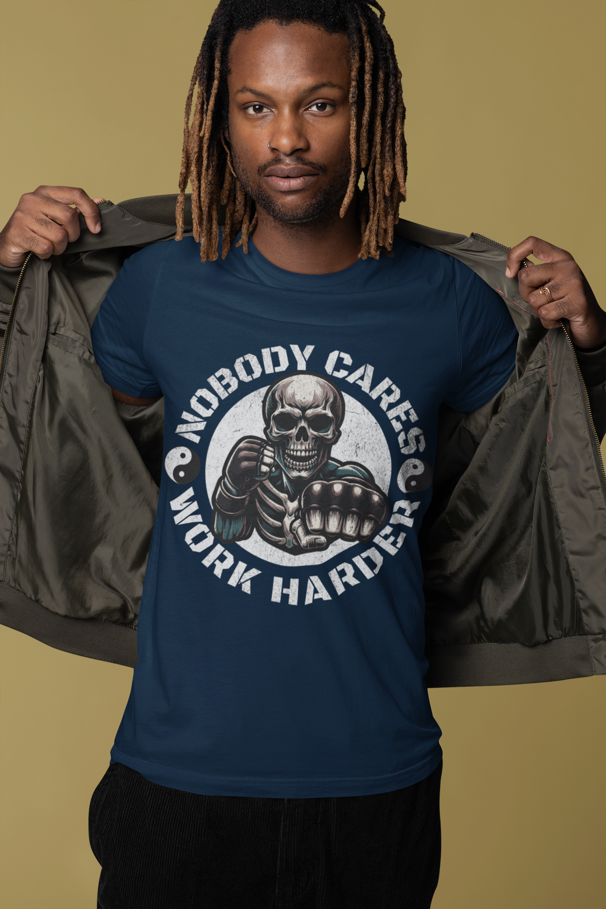 Nobody Cares Work Harder Skull T-Shirt