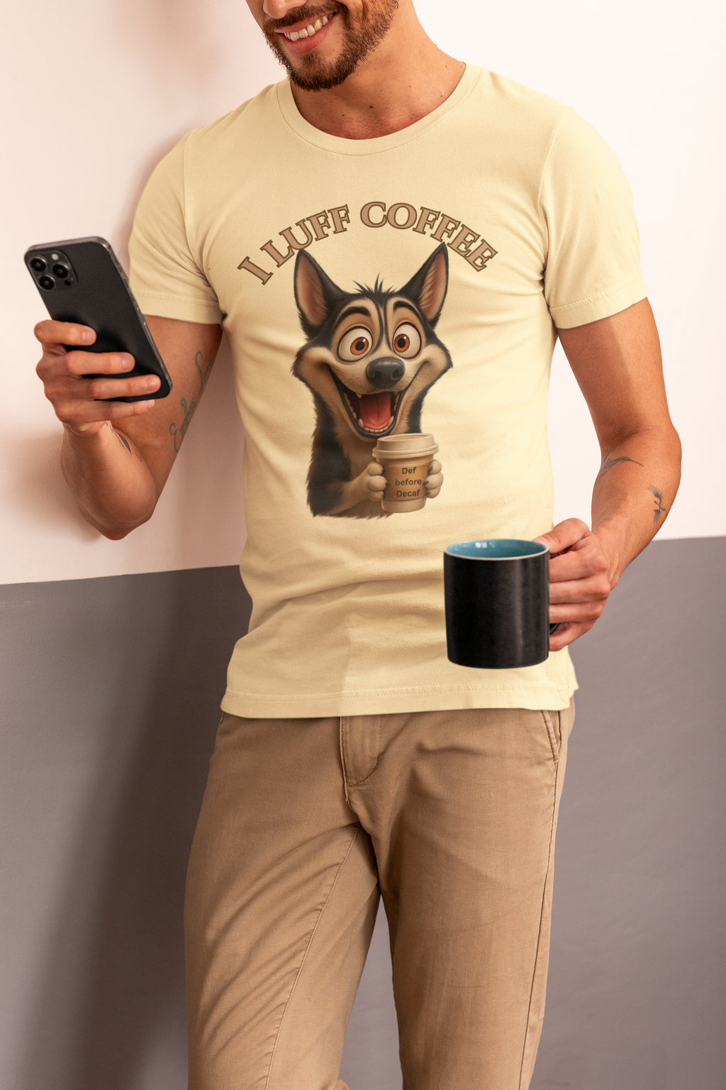 Funny Coffee Lover Tee | I Luff Coffee Unisex Jersey Short Sleeve T-Shirt