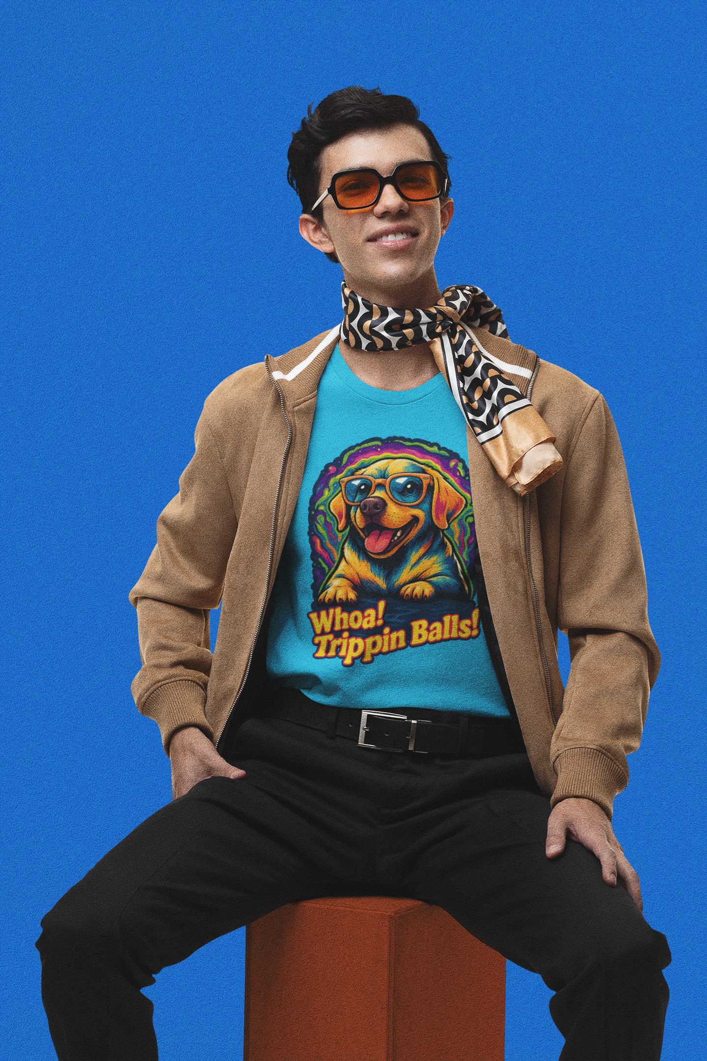 Funny Dog Graphic Tee - "Whoa! Trippin Balls!" Unisex Jersey Shirt