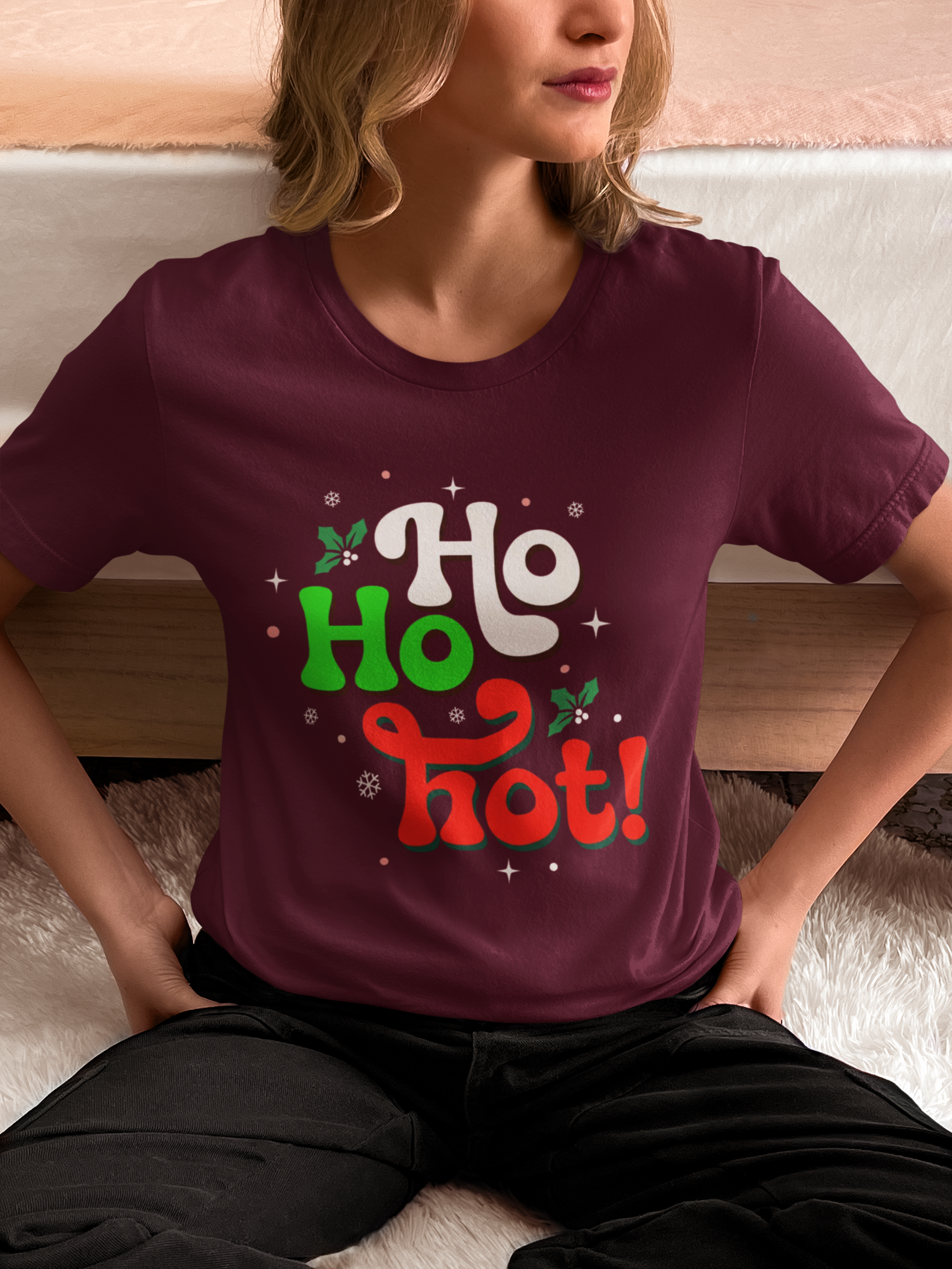 Ho Ho Hot! Christmas Graphic Tee — Funny Holiday T-Shirt