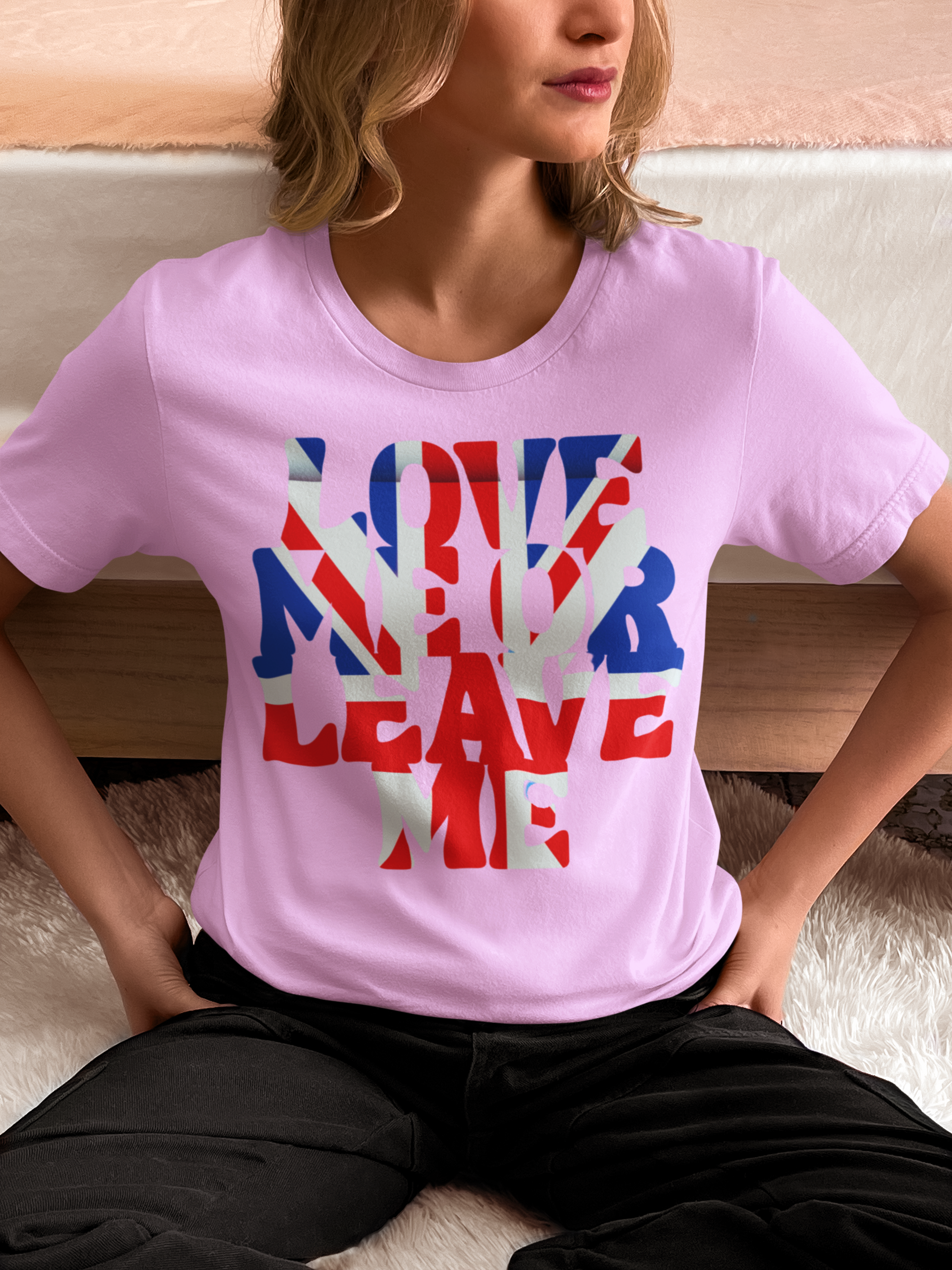 Union Jack Love Me or Leave Me Unisex Tee | Casual Graphic T-Shirt, Gift for Friends, Summer Wear, Festival Outfit, Statement Tee