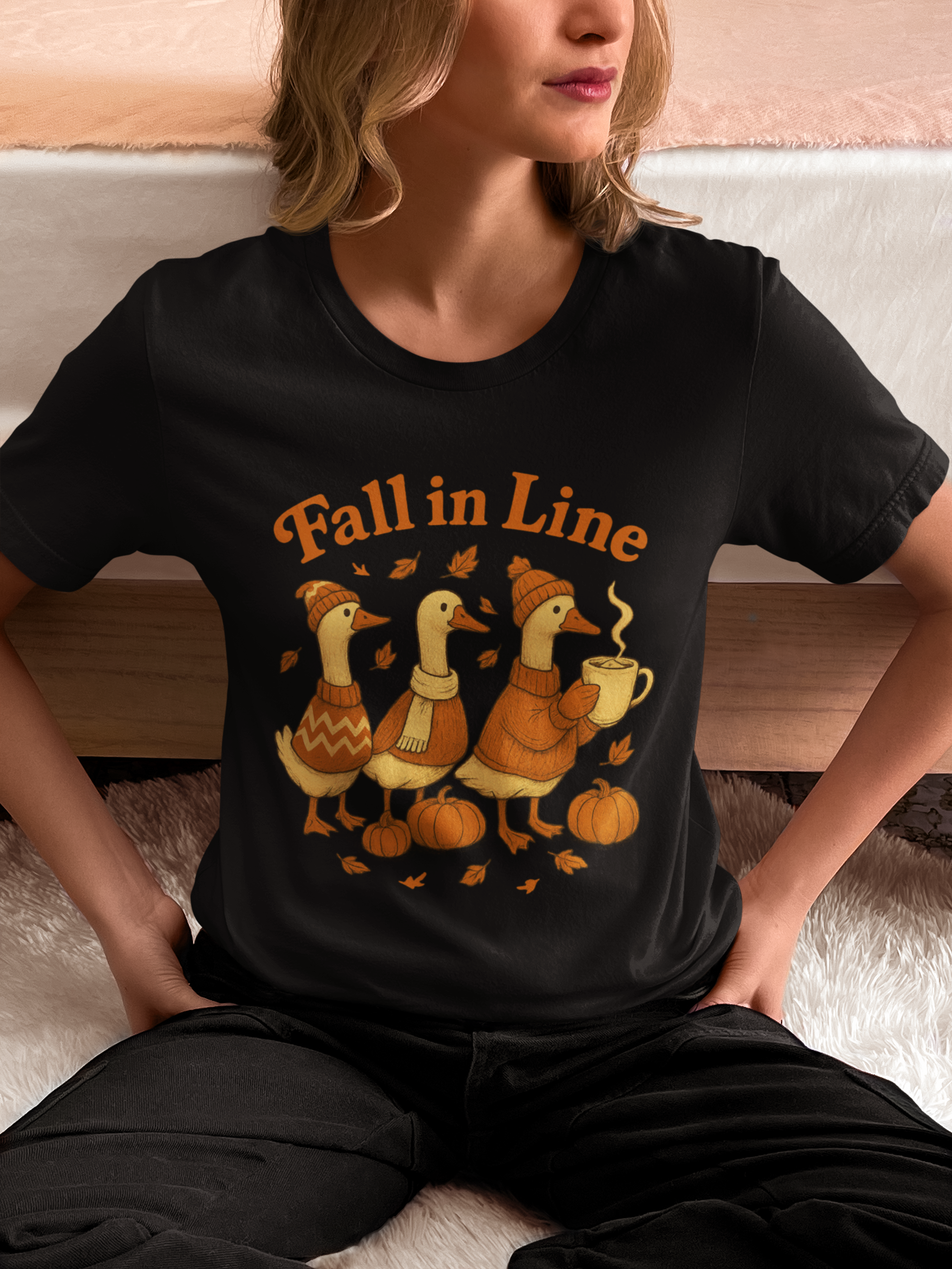 Fall in Line Unisex Tee - Cozy Autumn Graphic T-Shirt