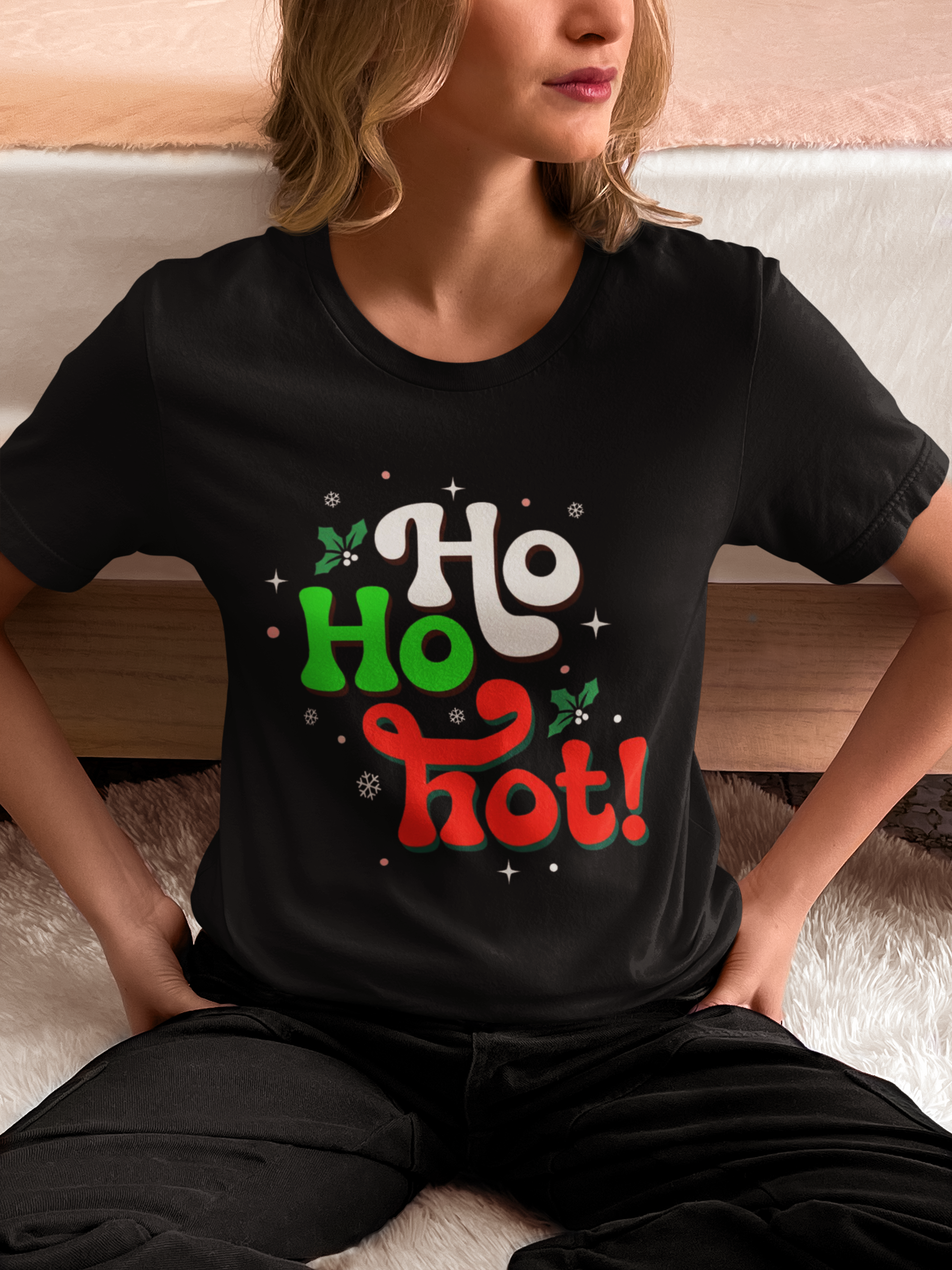 Ho Ho Hot! Christmas Graphic Tee — Funny Holiday T-Shirt