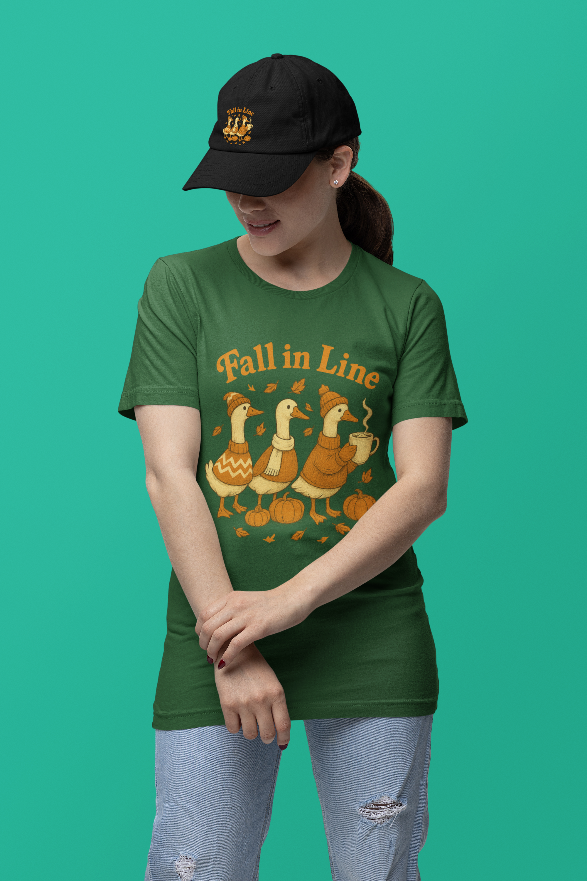 Fall in Line Unisex Tee - Cozy Autumn Graphic T-Shirt