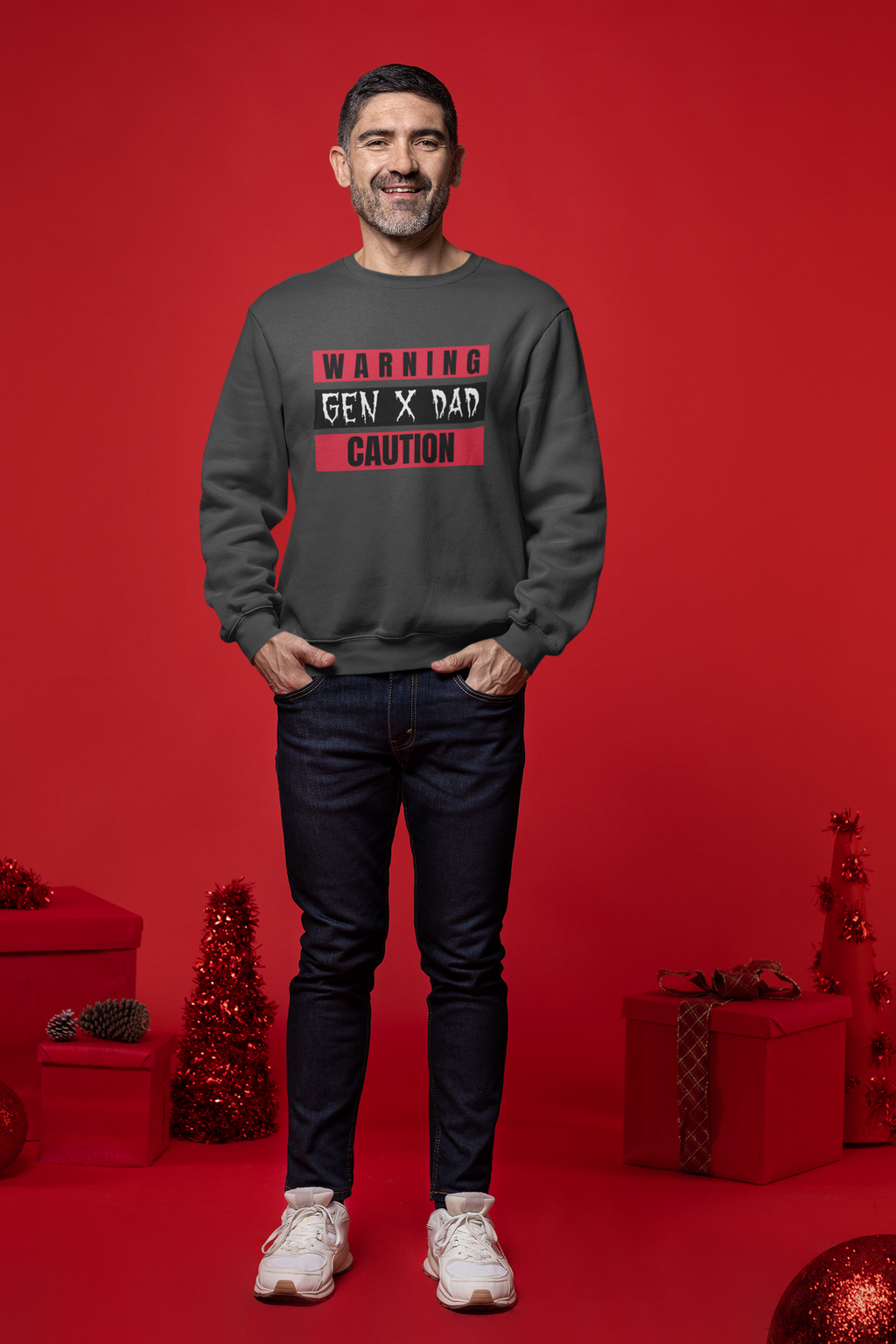 Warning Gen X Dad Crewneck Sweatshirt - Casual Wear, Gift for Dad, Funny Sweatshirt, Cozy Apparel, Unique Gift Idea