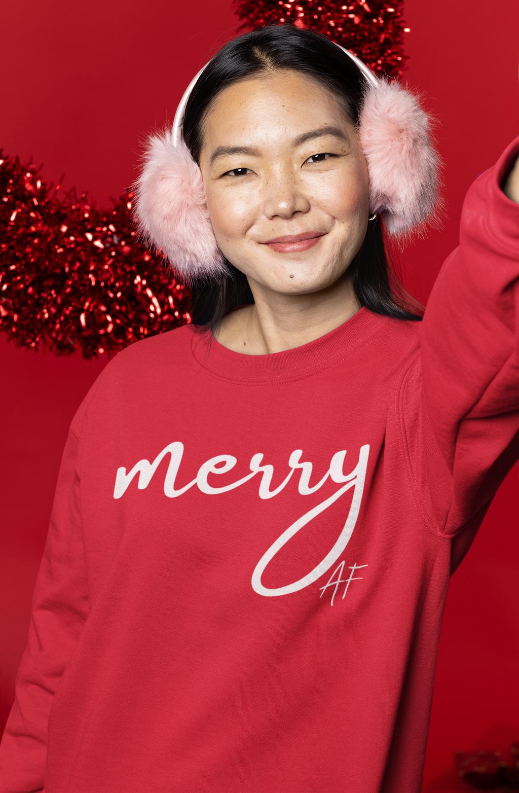 Merry AF Crewneck Sweatshirt – Funny Christmas Holiday Sweater