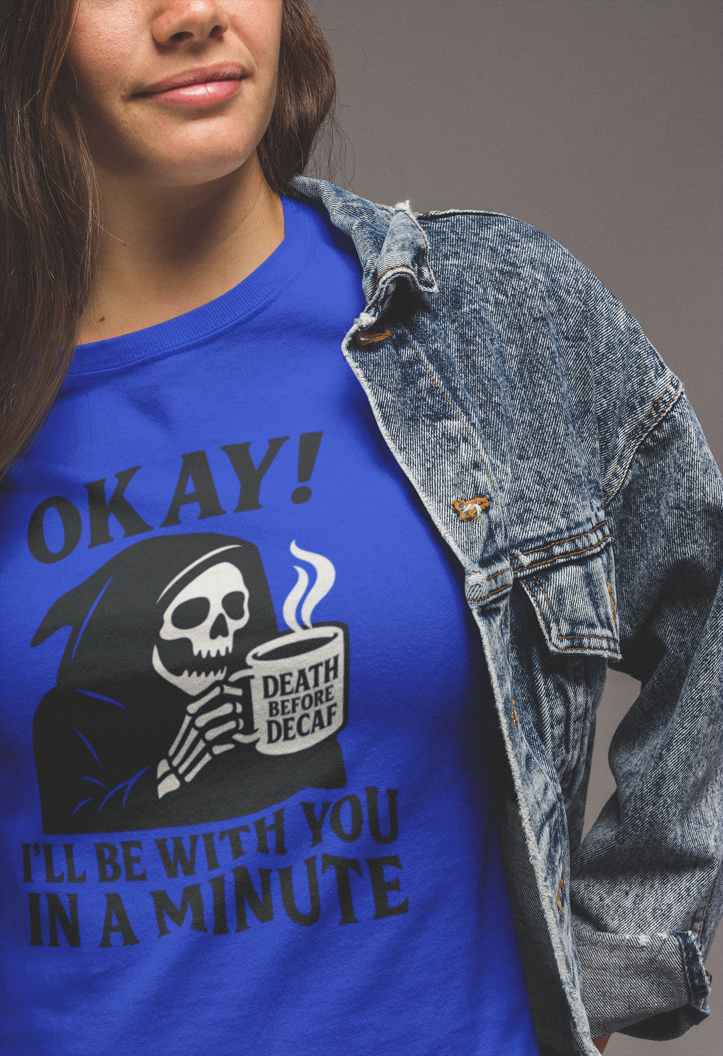 Funny Grim Reaper T-Shirt, Unisex Heavy Cotton Tee for Halloween, Gift for Friends, Skull Design, Quirky Casual Wear