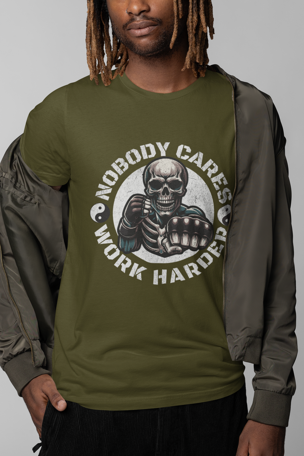 Nobody Cares Work Harder Skull T-Shirt