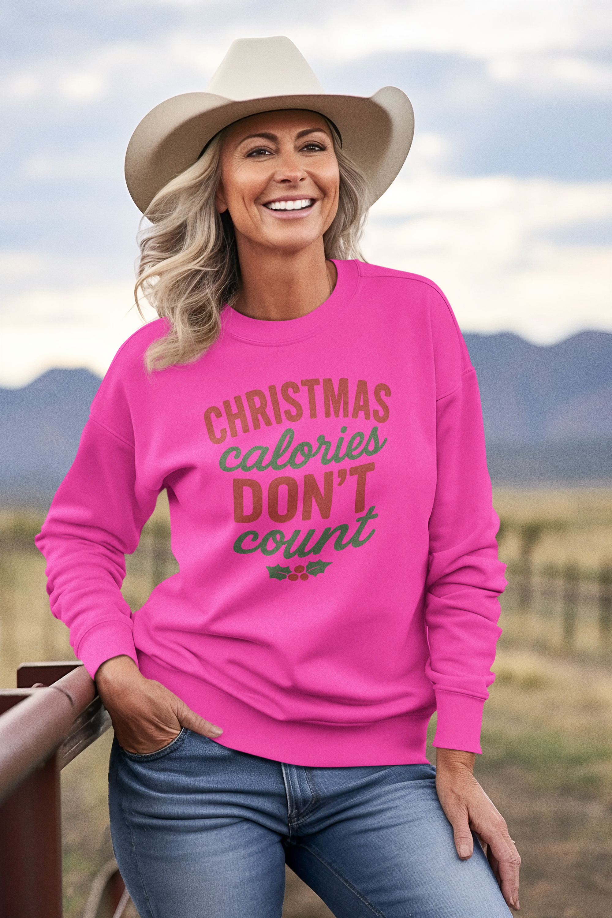Sweatshirt — "Christmas Calories Don't Count" Holiday Crewneck