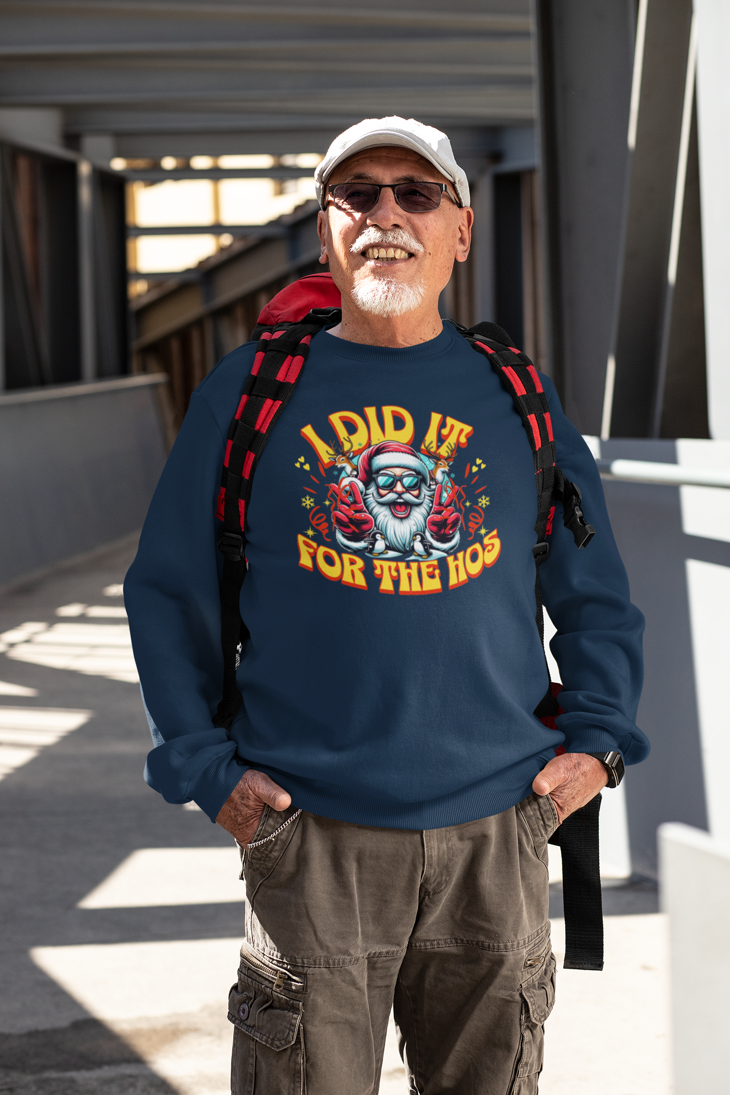 Festive Crewneck Sweatshirt - "I Did It for the Ho's"