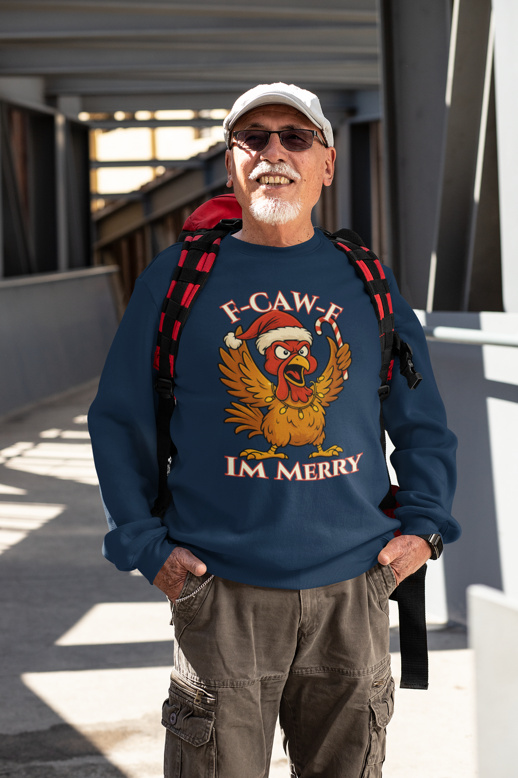 Funny Christmas Sweatshirt - 'F-Caw-F I'm Merry' Unisex Crewneck