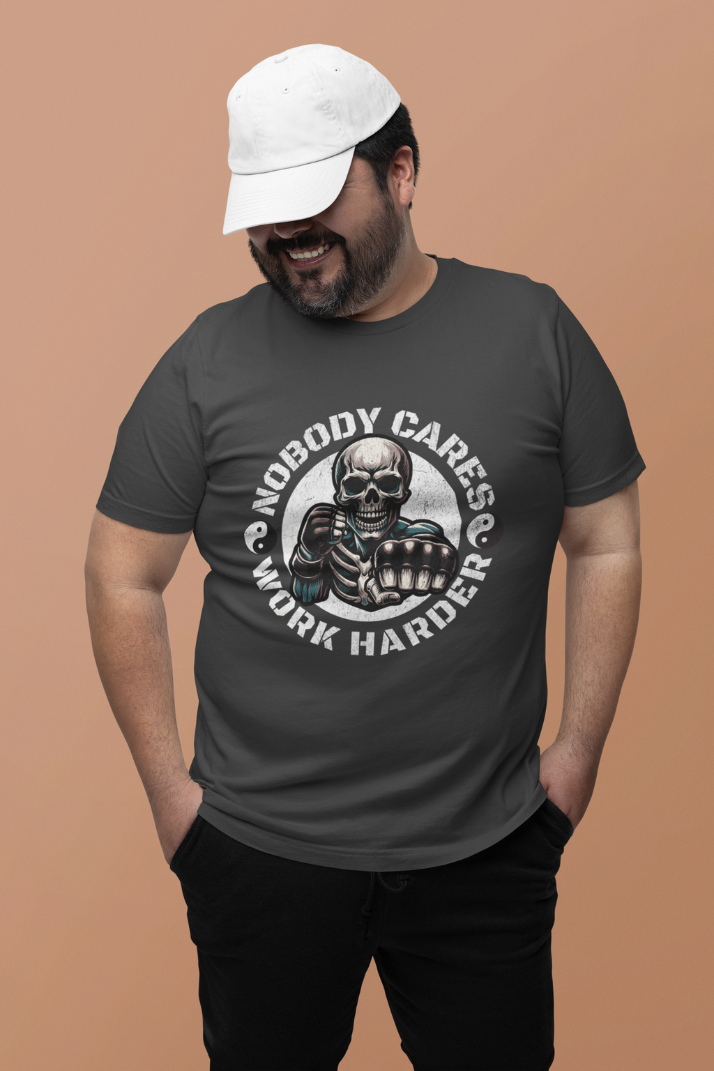 Nobody Cares Work Harder Skull T-Shirt