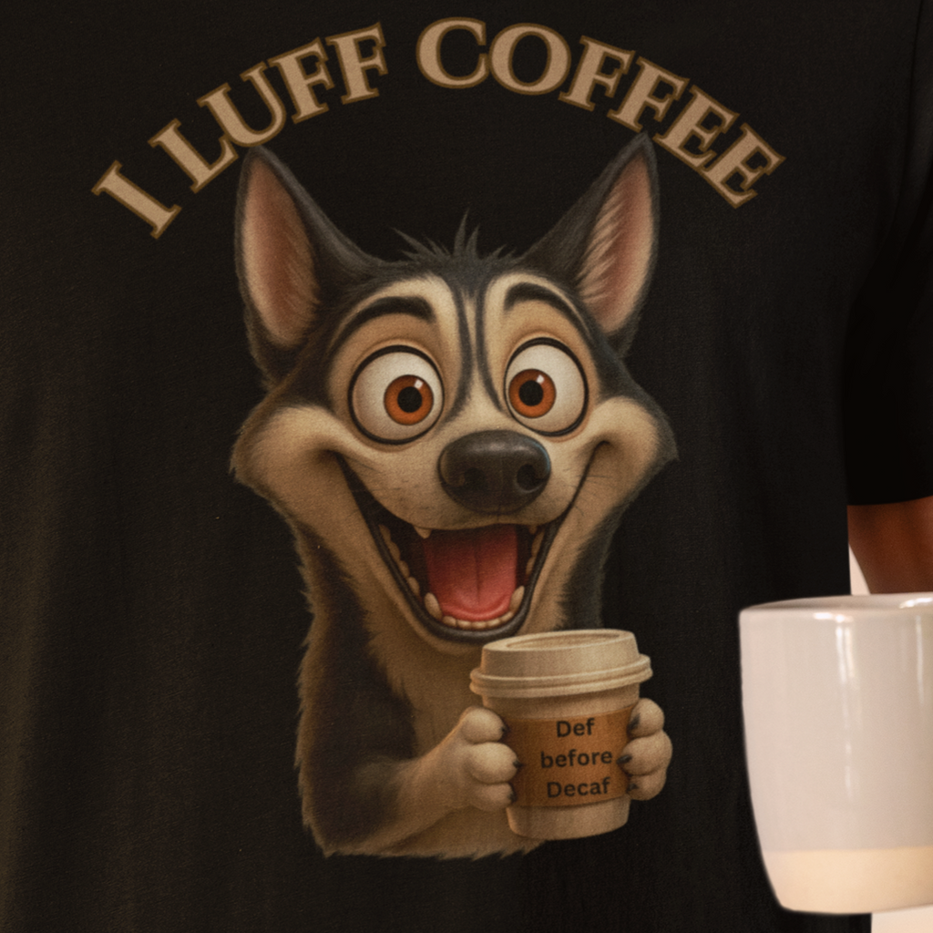 Funny Coffee Lover Tee | I Luff Coffee Unisex Jersey Short Sleeve T-Shirt