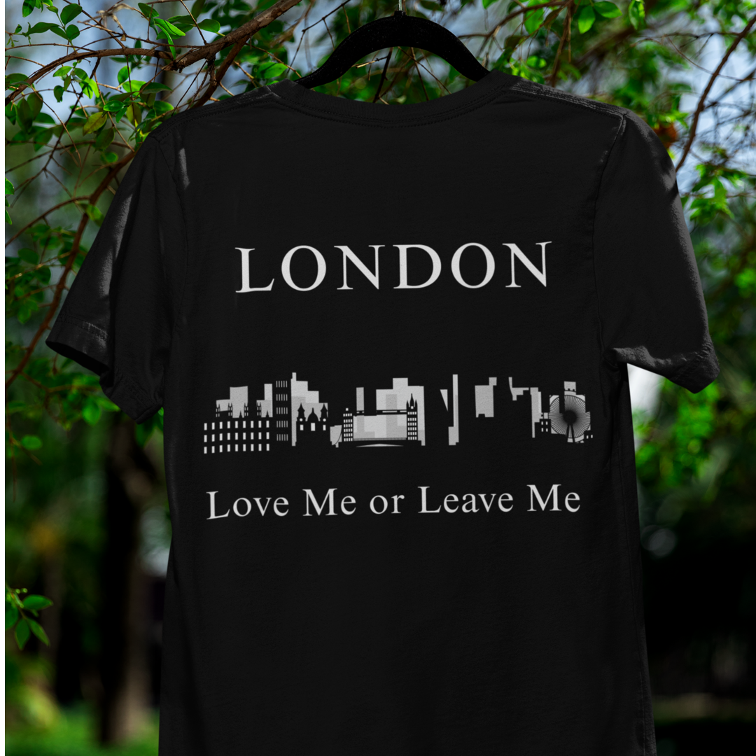 London Skyline Graphic Tee, Love Me or Leave Me Shirt, Travel Shirt, Unisex T-Shirt, Gift for London Lovers, Casual Wear