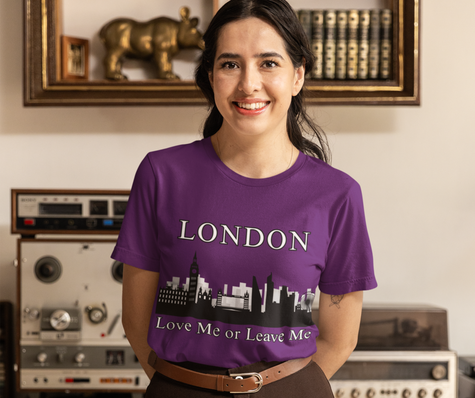 London Skyline Graphic Tee, Love Me or Leave Me Shirt, Travel Shirt, Unisex T-Shirt, Gift for London Lovers, Casual Wear