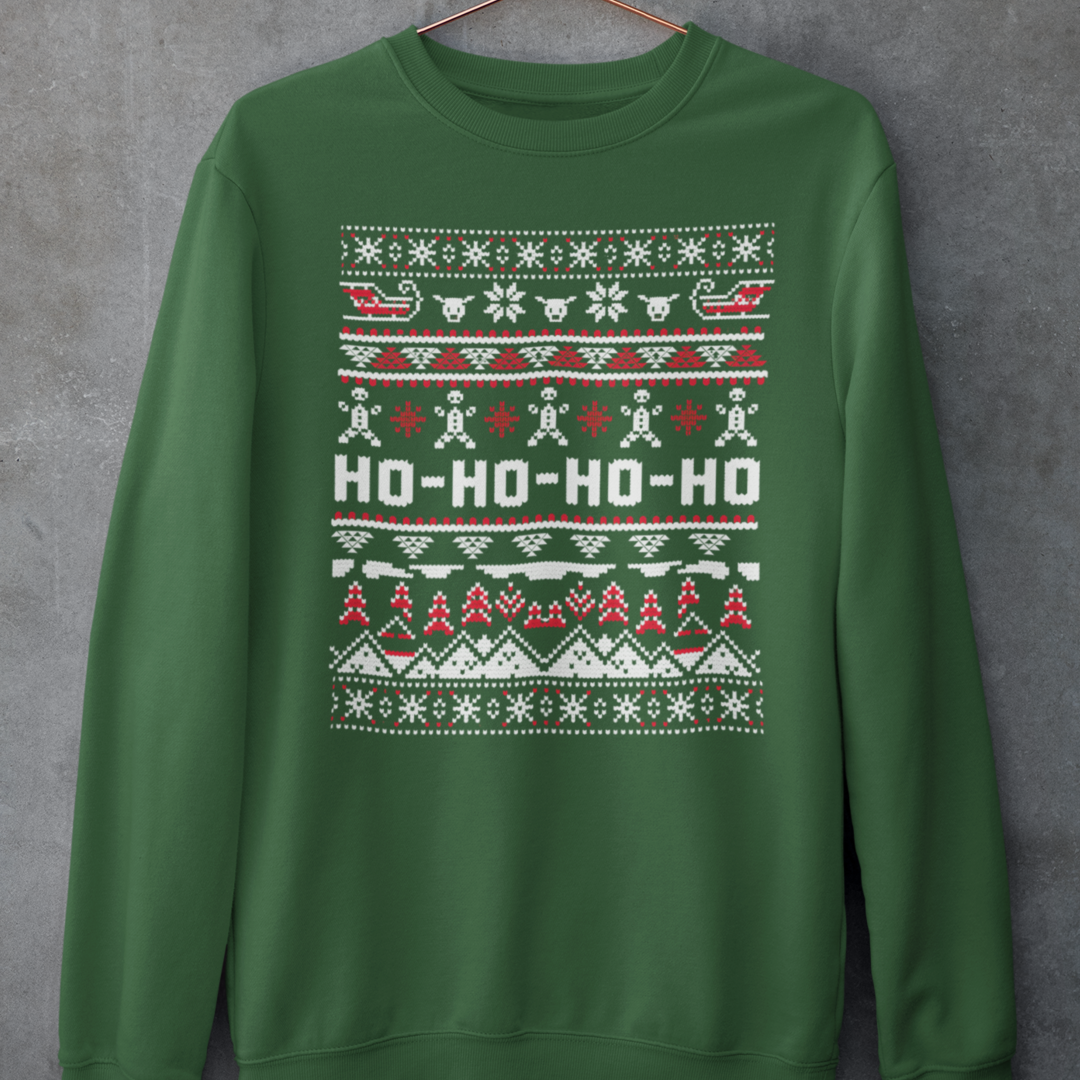 Christmas Ho-Ho-Ho Crewneck Sweatshirt — Festive Ugly Sweater Style