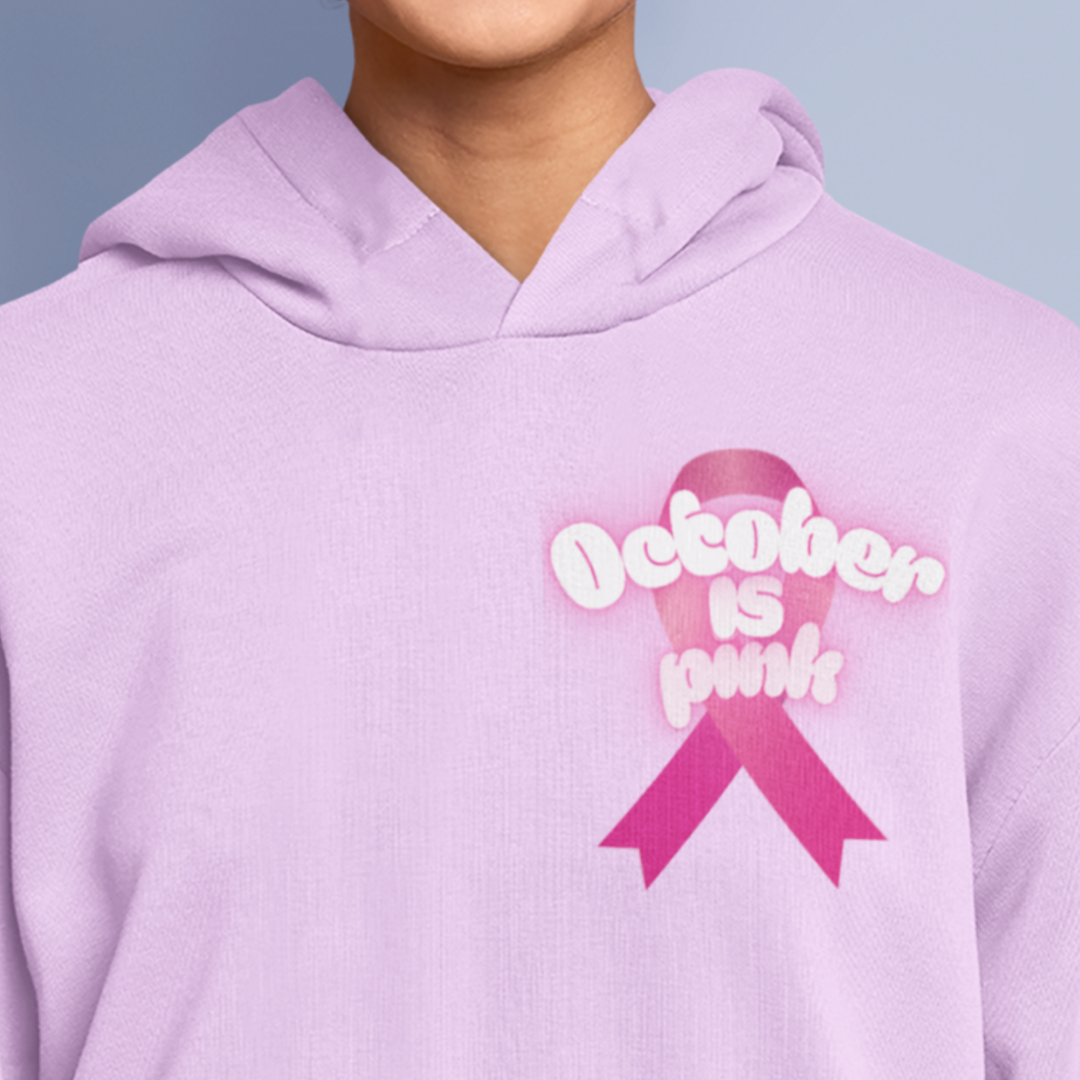Girlie College Hoodie - October is Breast Cancer Awareness Month, Casual Sweatshirt, Fall Fashion, Comfort Wear, Gift for Her, [...]