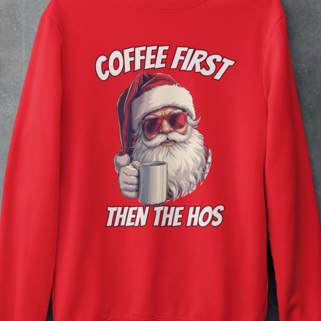 Santa Coffee First Crewneck Sweatshirt