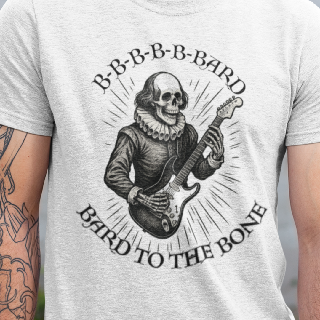 Rock-Inspired Unisex Tee, Skellie Guitarist Shirt, Music Lover Apparel, Halloween Costume Tee, Unique Gift for Musicians