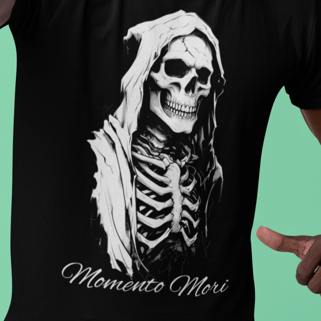 Skull Design Unisex Heavy Cotton Tee | Memoria Mortis | Halloween Shirt, Graphic Tee, Gothic Apparel, Casual Wear, Unique Gift