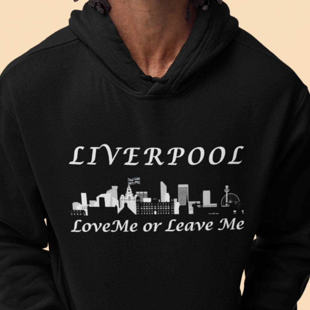 Liverpool Skyline College Hoodie - Love Me or Leave Me, Comfortable Unisex Sweatshirt, Perfect Gift for Students, Casual Wear