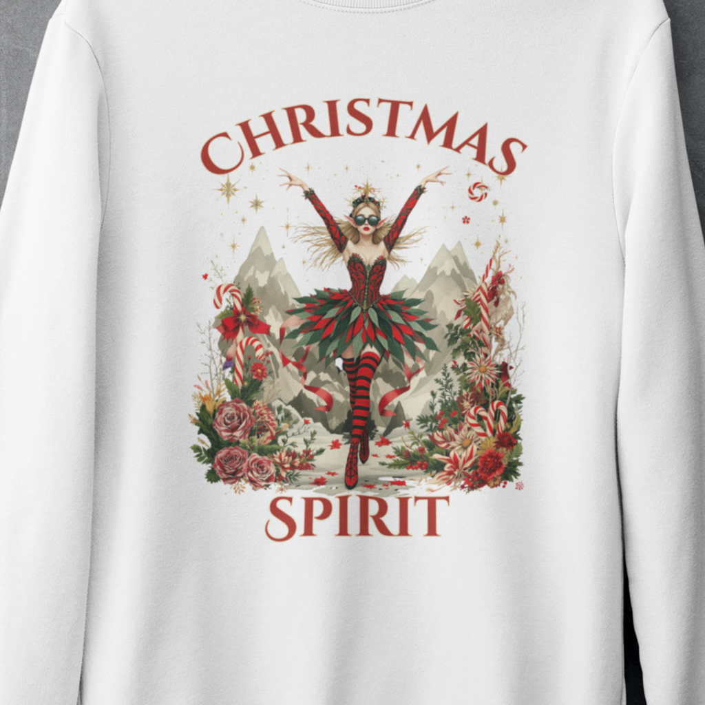 Christmas Spirit Crewneck Sweatshirt — Festive Fairy Holiday Sweater