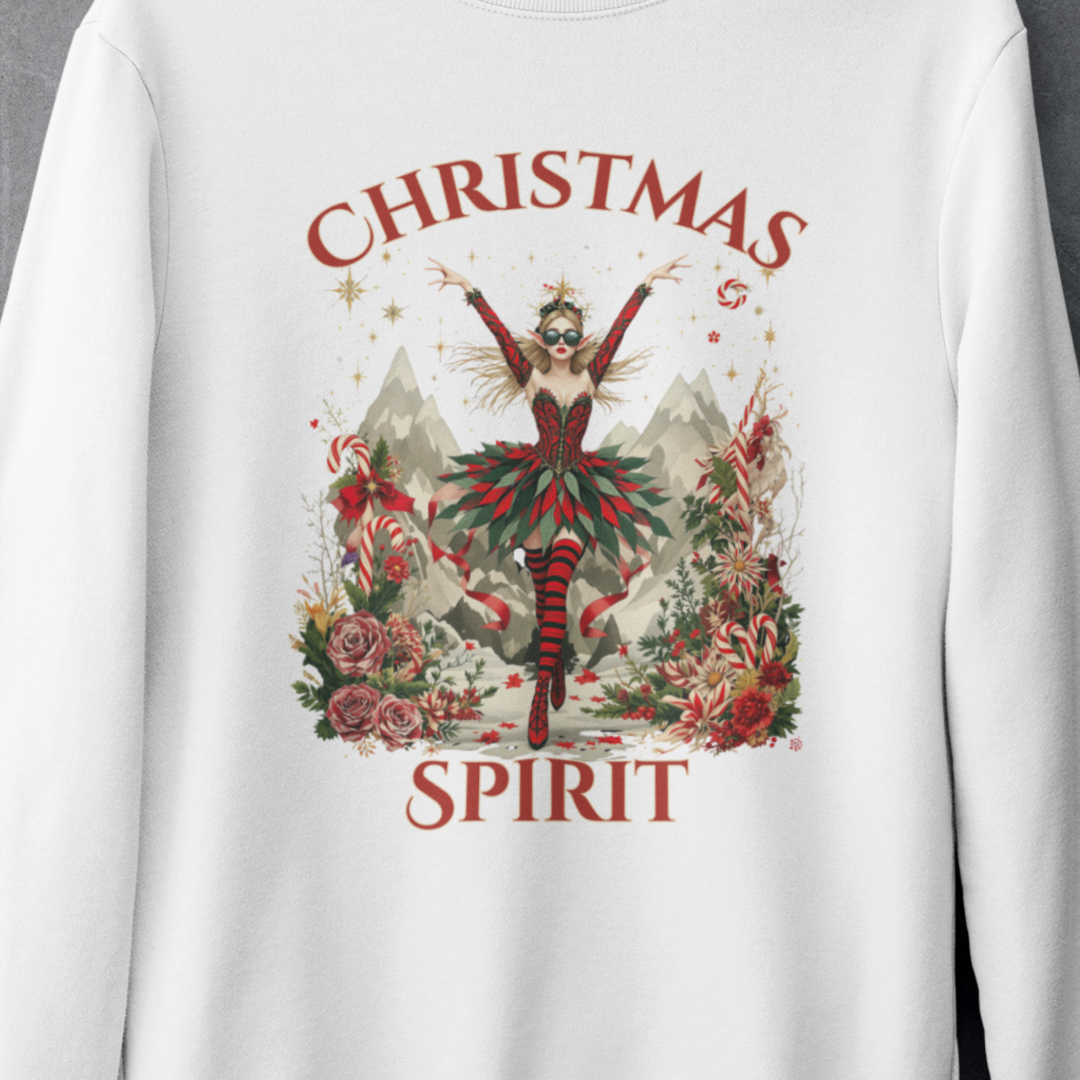 Christmas Spirit Crewneck Sweatshirt — Festive Fairy Holiday Sweater