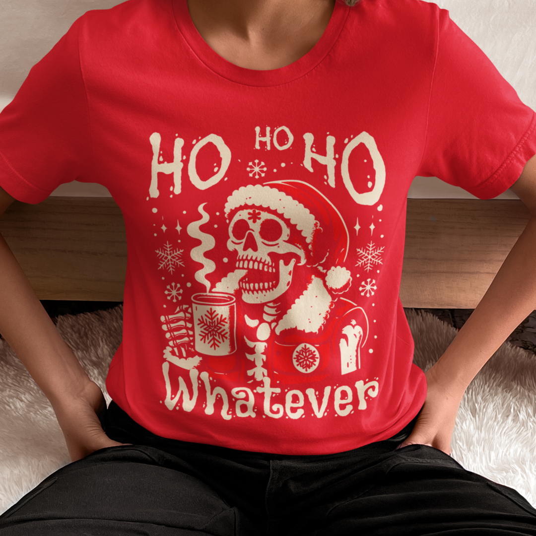 Skull Santa 'Ho Ho Whatever' Christmas Tee