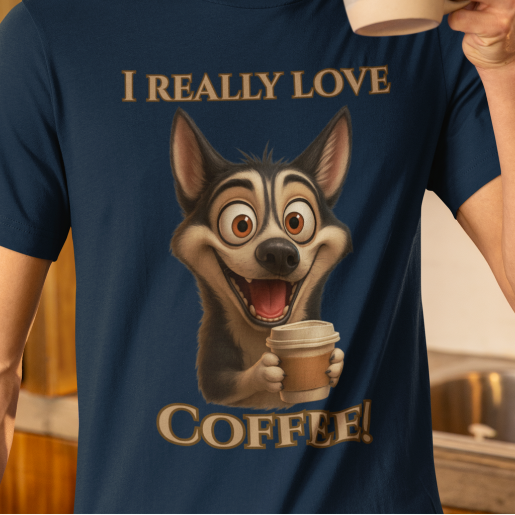 Coffee-Loving Dog Unisex Tee