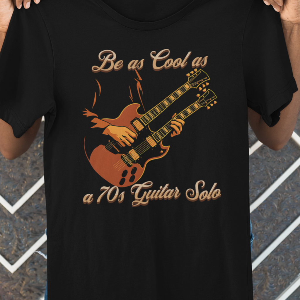 Retro Guitar Solo Tee - 'Be as Cool as a 70s Guitar Solo' Unisex Jersey Short Sleeve