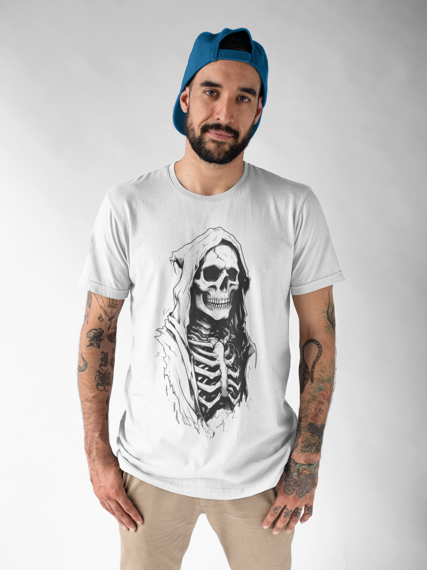 Skull Design Unisex Heavy Cotton Tee | Memoria Mortis | Halloween Shirt, Graphic Tee, Gothic Apparel, Casual Wear, Unique Gift