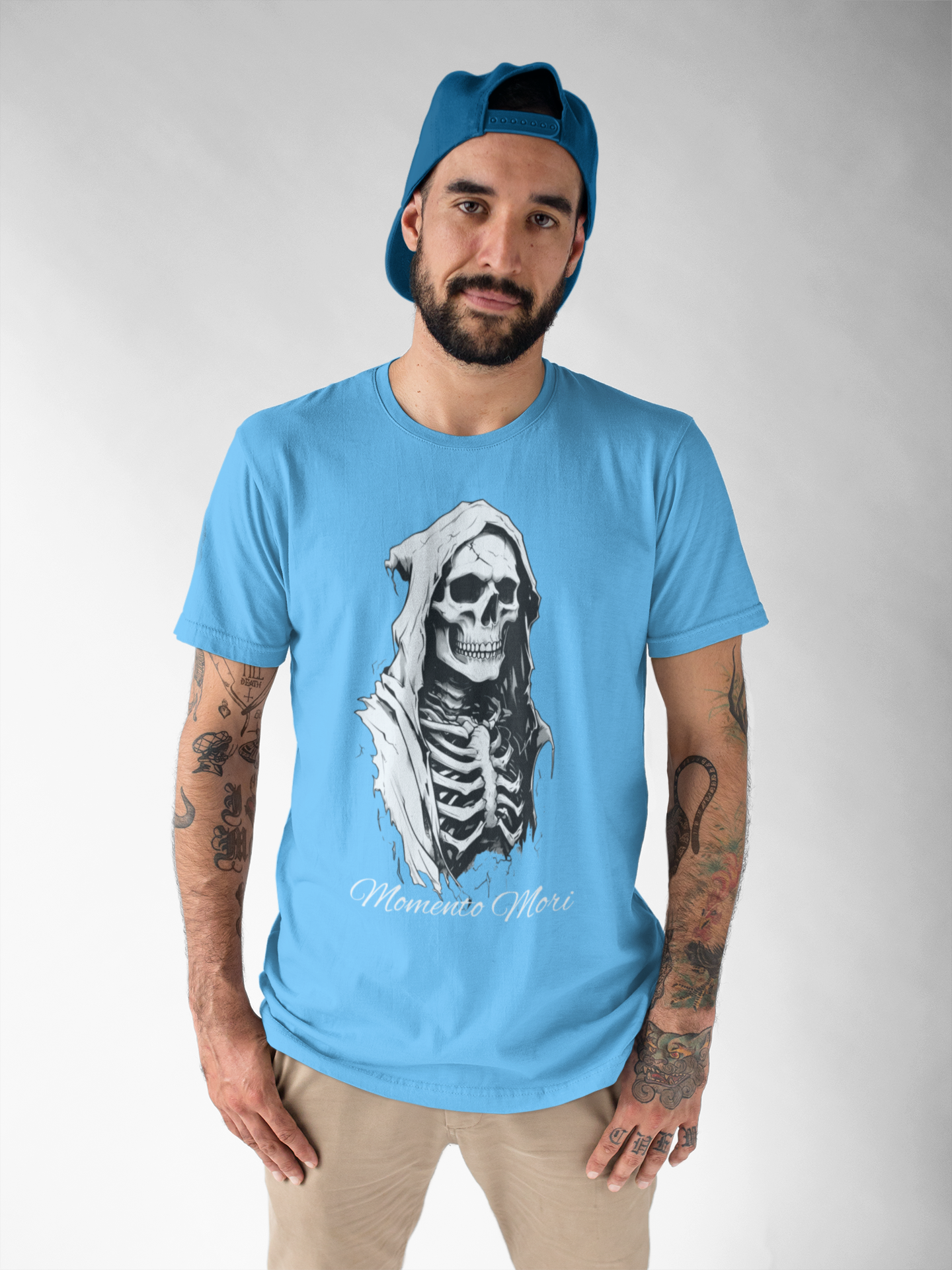 Skull Design Unisex Heavy Cotton Tee | Memoria Mortis | Halloween Shirt, Graphic Tee, Gothic Apparel, Casual Wear, Unique Gift