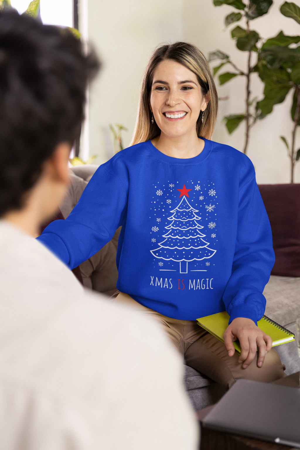 Christmas Tree Crewneck Sweatshirt — "Xmas Is Magic" Holiday Pullover