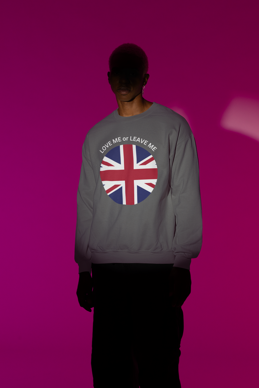 Love Me or Leave Me Unisex Crewneck Sweatshirt, Cozy Gift for British Flag Lovers, Casual Wear, Ideal for Holidays and Everyday, [...]
