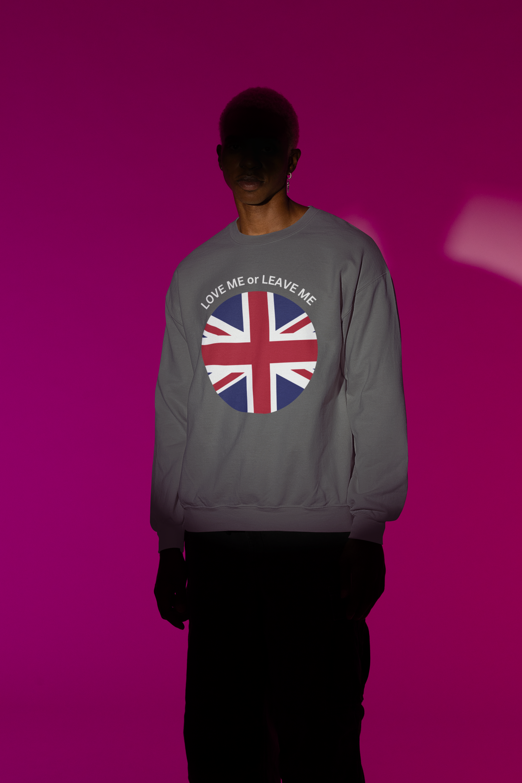 Love Me or Leave Me Unisex Crewneck Sweatshirt, Cozy Gift for British Flag Lovers, Casual Wear, Ideal for Holidays and Everyday, [...]