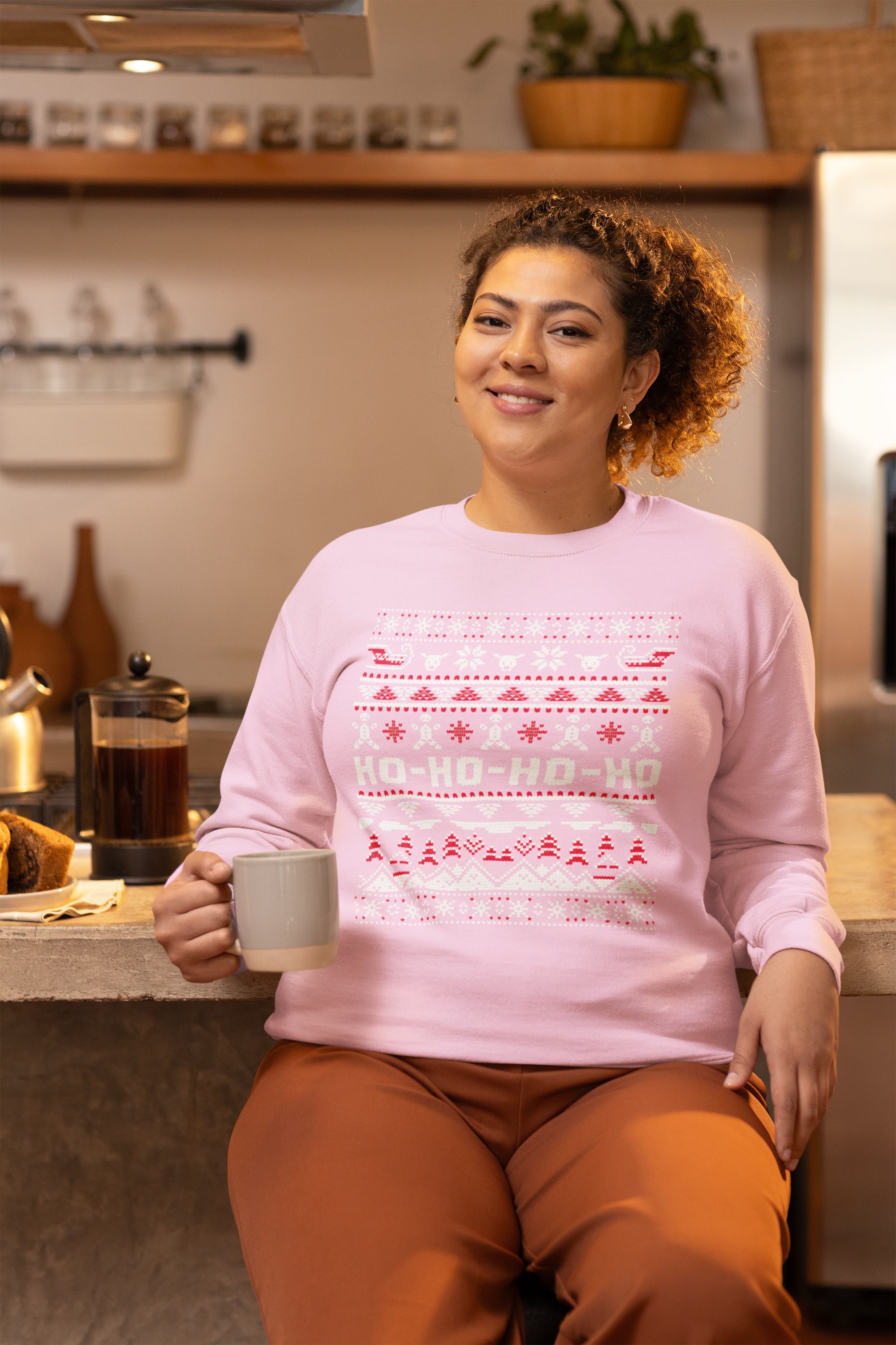 Christmas Ho-Ho-Ho Crewneck Sweatshirt — Festive Ugly Sweater Style